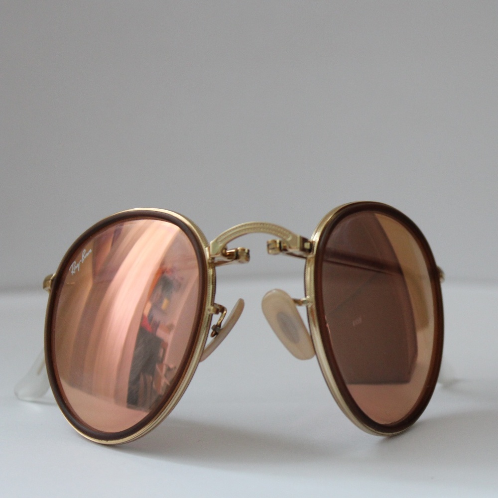 Ray-Ban RB3517 001/Z2 Round Folding Gold Sunglass